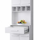 Ver imagem 5 de Armário Torre Quente Paneleiro Cozinha 60cm 4 Portas Madeira Cor:Branco