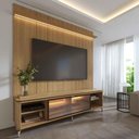 Ver imagem 4 de Rack com Painel para TV até 85" 1 Prateleira 1 Porta Vidro Reflecta e LED Lincoln Float 215cm –