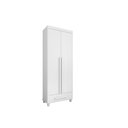 Ver imagem 2 de Guarda-Roupa Solteiro com 2 Portas 1 Gaveta e 5 Prateleiras Dubai Branco