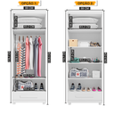 Ver imagem 3 de Guarda-Roupa Solteiro com 2 Portas 1 Gaveta e 5 Prateleiras Dubai Branco