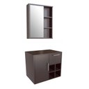 Ver imagem 2 de Gabinete de Banheiro Suspenso 68cm com Balcão 1 Porta 1 Gaveta e Espelheira sem Cuba