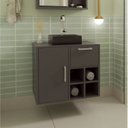 Ver imagem 5 de Gabinete de Banheiro Suspenso 68cm com Balcão 1 Porta 1 Gaveta e Espelheira sem Cuba