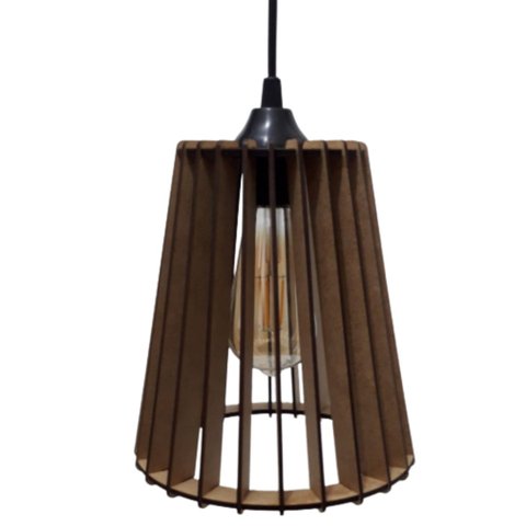Luminária Teto tipo Pendente CAIRO MDF - Completa - Cor: Marrom