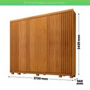 Ver imagem 4 de Guarda-Roupa Casal 6 Portas 6 Gavetas Arezzo Marrom/Cinamomo