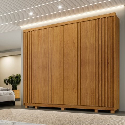 Guarda-Roupa Casal 6 Portas 6 Gavetas Arezzo Marrom/Cinamomo