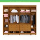 Ver imagem 3 de Guarda-Roupa Casal 6 Portas 6 Gavetas Arezzo Marrom/Cinamomo/Off-White