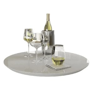 Bandeja Giratória Para Mesa 60cm Off White Tampo De Vidro