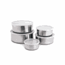 Jogo Conjunto de Tigelas Bowl Potes com Tampa Aço Inox 5 Pçs - 4
