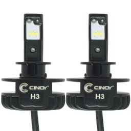 Kit Par Lâmpada Super Ultra Led Plus Automotiva Farol 12000 Lumens 6500K 12V 24V Carro Caminhão - H3 - 1