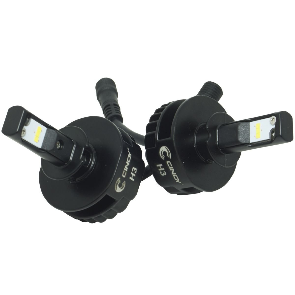 Kit Par Lâmpada Super Ultra Led Plus Automotiva Farol 12000 Lumens 6500K 12V 24V Carro Caminhão - H3 - 4