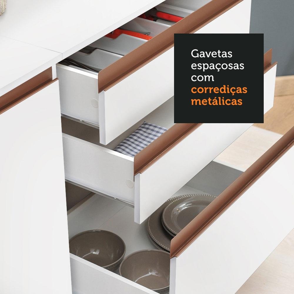 Armário de Cozinha Completa de Canto 392cm Branco Reims Madesa 01 - 10