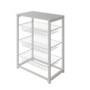 Ver imagem 2 de Fruteira para Cozinha com Suporte para Micro-Ondas 3 Cestos Ferro Preto Tampo Branco