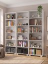 Ver imagem 1 de Kit 3 Estantes Organizadoras para Livros 5 Prateleiras Branca Office 181,5x188cm