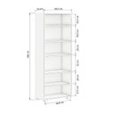 Ver imagem 4 de Kit 3 Estantes Organizadoras para Livros 5 Prateleiras Branca Office 181,5x188cm