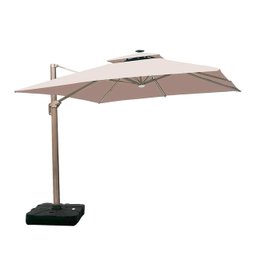 Ombrelone Guarda Sol Gold Led Alumínio Bege 3,0 X 3,0 C/ Base em 100 L - 4