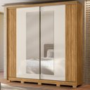 Ver imagem 2 de Guarda Roupa Casal 2 Portas de Correr 230 Cm com Espelho Dunas Freijo Off White Moval