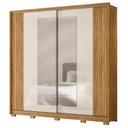 Ver imagem 1 de Guarda Roupa Casal 2 Portas de Correr 230 Cm com Espelho Dunas Freijo Off White Moval