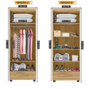 Ver imagem 3 de Guarda-Roupa Solteiro com 2 Portas 1 Gaveta e 5 Prateleiras Dubai Marrom/Cinamomo