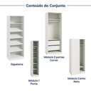 Ver imagem 5 de Guarda Roupa Modulado de Canto Linear 4 Peças 6 Portas Reflectas Orion CabeCasa MadeiraOriginals