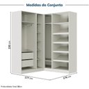 Ver imagem 6 de Guarda Roupa Planejado de Canto Linear 4 Peças 6 Portas Reflectas Orion CabeCasa MadeiraOriginals Bege/Aveia