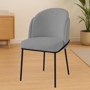 Ver imagem 2 de Cadeira Aurora Bouclé Cinza Metal Preto