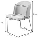 Ver imagem 6 de Cadeira Aurora Bouclé Cinza Metal Preto