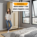 Ver mais imagens de Guarda-Roupa Solteiro com 2 Portas 1 Gaveta e 5 Prateleiras Dubai Marrom/Cinamomo/Off White