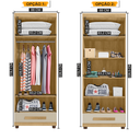 Ver imagem 2 de Guarda-Roupa Solteiro com 2 Portas 1 Gaveta e 5 Prateleiras Dubai Marrom/Cinamomo/Off White