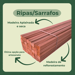 10 Ripas Sarrafos Eucalipto 2x2x50cm Aplainado Artesanato - 4
