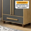 Ver imagem 7 de Guarda-Roupa Solteiro com 2 Portas 1 Gaveta e 5 Prateleiras Dubai Marrom/Cinamomo/Grafite