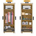 Ver imagem 2 de Guarda-Roupa Solteiro com 2 Portas 1 Gaveta e 5 Prateleiras Dubai Marrom/Cinamomo/Grafite