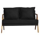 Ver imagem 2 de Kit 1 Poltrona Mona Luxo + Namoradeira Mona Luxo Recepção - Suede Preto