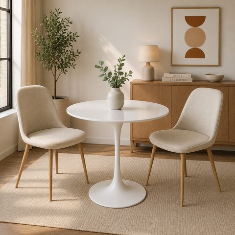 Mesa de Jantar Tulipa Saarinen Redonda 60cm Laca Branca