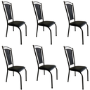 Ver imagem 2 de Cadeira Paris Cozinha Tubular Aço Preto Craquelado Estofada Encosto Junco Kit 6 Unidades