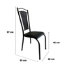 Cadeira Paris Cozinha Tubular Aço Preto Craquelado Estofada Encosto Junco Kit 6 Unidades - 6