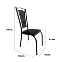 Ver imagem 6 de Cadeira Paris Cozinha Tubular Aço Preto Craquelado Estofada Encosto Junco Kit 6 Unidades