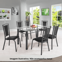 Ver imagem 1 de Cadeira Paris Cozinha Tubular Aço Preto Craquelado Estofada Encosto Junco Kit 6 Unidades