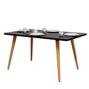 Ver imagem 2 de Mesa de Jantar Retangular 4 Lugares com Pés Palito e Tampo de Vidro Temperado:preto