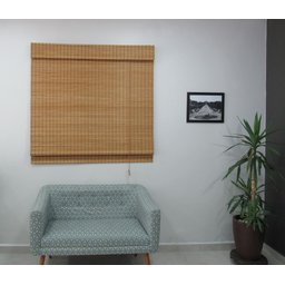 Persiana Romana Bambu Block 100larg X 160alt Natural - 2