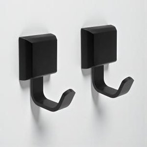 Suporte 2 Unid Cabide Cabideiro Gancho Preto