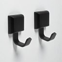 Ver imagem 1 de Suporte 2 Unid Cabide Cabideiro Gancho Preto