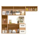 Ver imagem 6 de Cozinha Compacta Modulada Suspensa 7 Portas 2 Gavetas Juliete Branco/Freijó/Off White Cristal