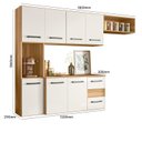 Ver imagem 3 de Cozinha Compacta Modulada Suspensa 7 Portas 2 Gavetas Juliete Branco/Freijó/Off White Cristal