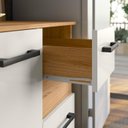 Ver imagem 5 de Cozinha Compacta Modulada Suspensa 7 Portas 2 Gavetas Juliete Branco/Freijó/Off White Cristal