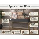 Ver imagem 2 de Buffet Aparador Industrial Cinza para Sala Recepção Escritorio Eros 110cm Base de Ferro Dourado