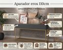 Ver imagem 2 de Buffet Aparador Industrial Cinza para Sala Recepção Escritorio Eros 110cm Base de Ferro Dourado