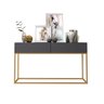 Buffet Aparador Industrial Cinza para Sala Recepção Escritorio Eros 110cm Base de Ferro Dourado - 2