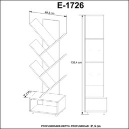 Estante para Livros Multiuso E1726 Tecno - 7