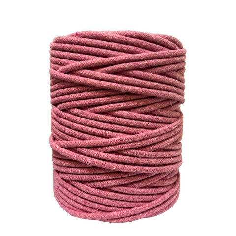 Cordão de Algodão Trancelim 6mm para Artesanato e Macrame Rosa Bebê - 50 Mts