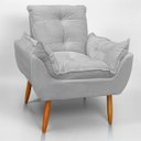 Ver imagem 5 de Cadeira Poltrona Opala para Sala Opala Recepção Quarto Confortável Reforçada Premium:cinza Claro